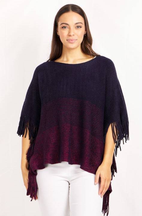 Poncho With Fringe Detail