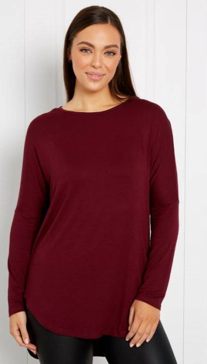 LONG SLEEVES HI-LOW HEM TOP