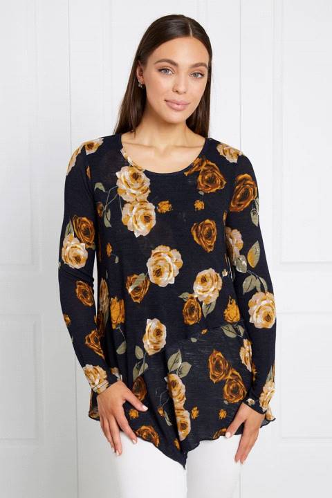 LONG SLEEVES FLORAL PRINT TOP