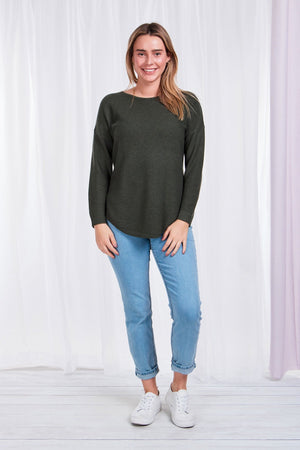 DARYL CURVED HEM KNIT JUMPER