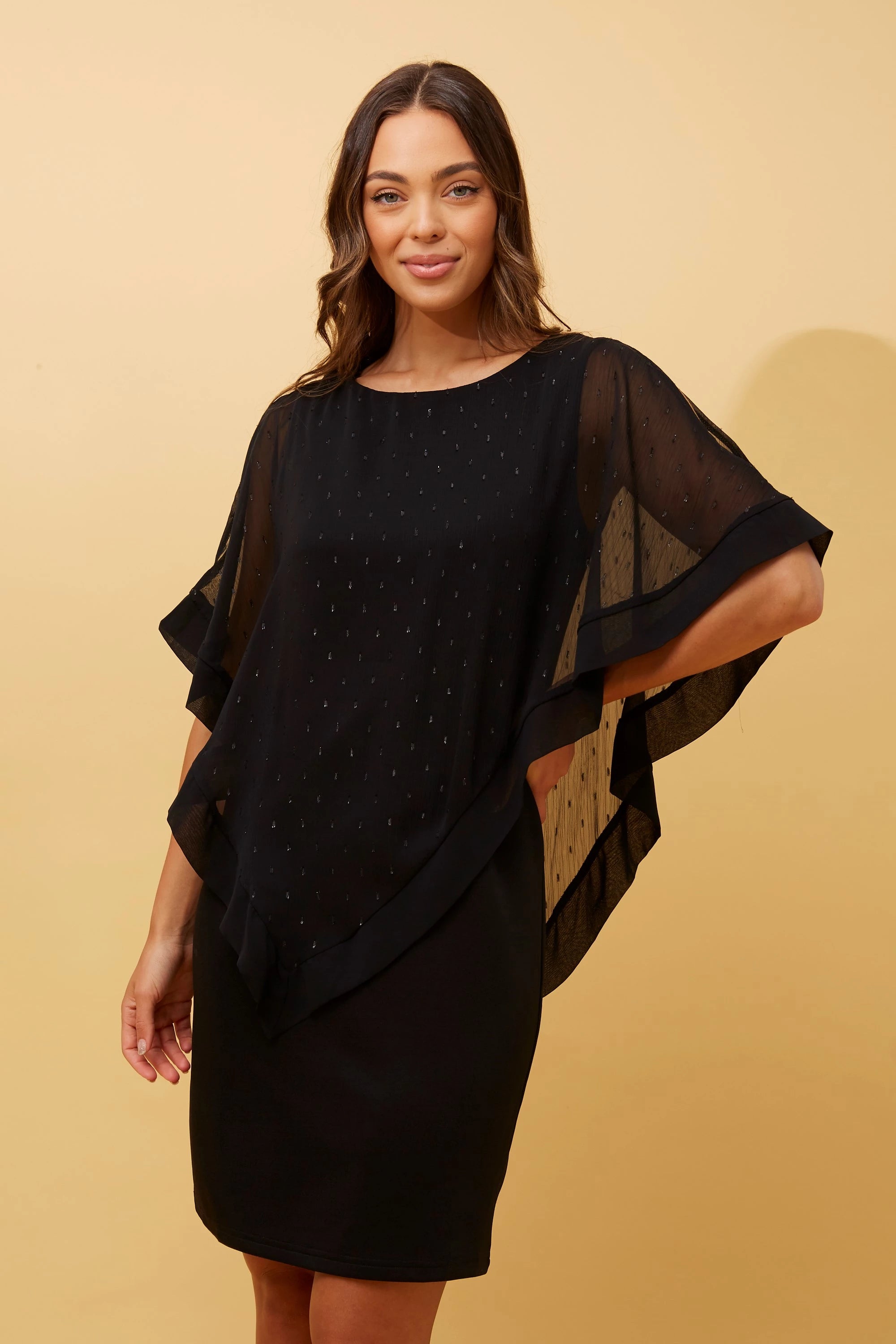 Black cold shoulder shift dress best sale