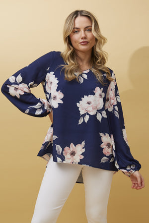 LONG SLEEVE FLORAL TOP