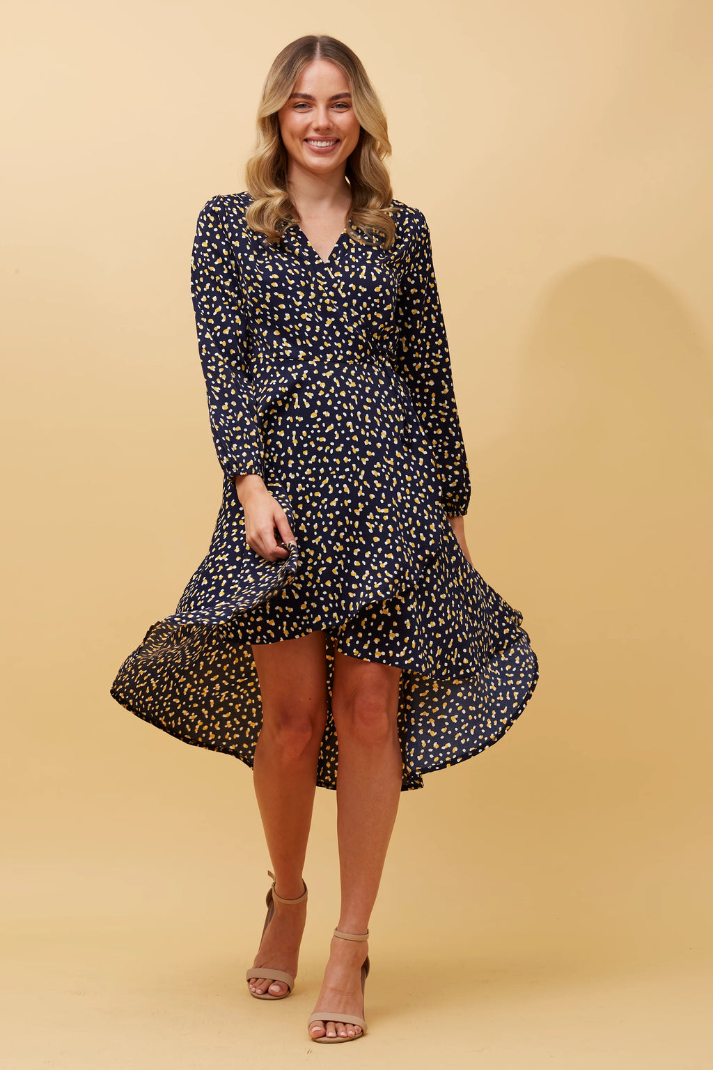 WILLOW DITSY PRINT WRAP DRESS